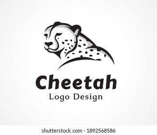 wild cat, cheetah, tiger elegant view head half body art draw logo, symbol design inspiration