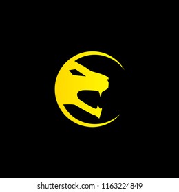 Wild cat golden vector illustration 