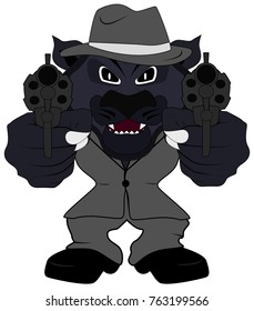 wild cat with guns