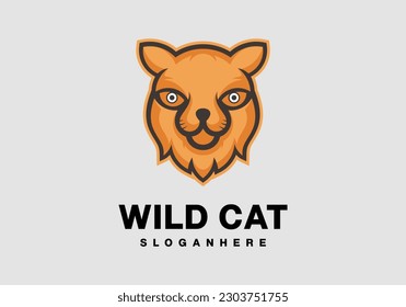 abstraktes Logo des Katzenkopfes mit abstraktem Monogramm, Vektorvorlage