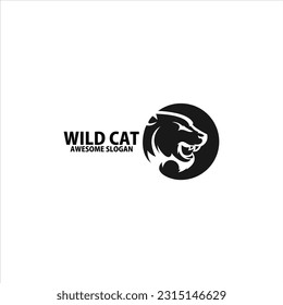wild cat icon design logo