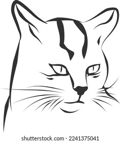 Ilustración de gato salvaje. Vector editable