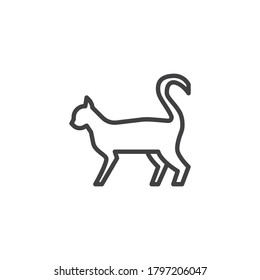 Wild cat line icon. linear style sign for mobile concept and web design. Cougar animal outline vector icon. Symbol, logo illustration. Vector graphics