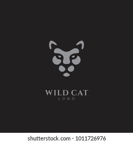 Wild cat logo template design. Vector illustration.