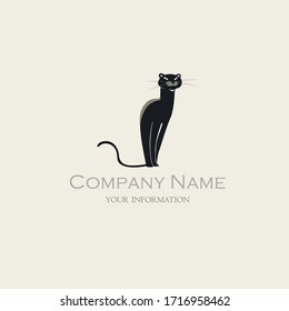 wild cat logo vector. Black panther.  your company name