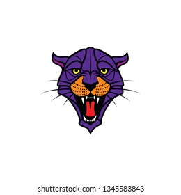 wild cat mascot face icon on a white background