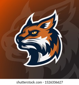 Wild Cat Mascot Logo Vector Illustration, Emblem for gamer team. and others. Esports logo