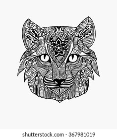 Wild cat with ornament.
