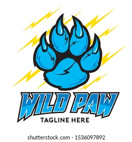Wild cat paw bagde design, good for logo team also tshirt design