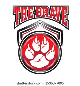 Wild cat paw bagde design, good for logo team also tshirt design