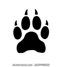 Wild Cat Paw Print silhouette vector flat illustration design.