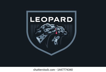 Wild cat. A puma or leopard licks its cub. Vector illustration.