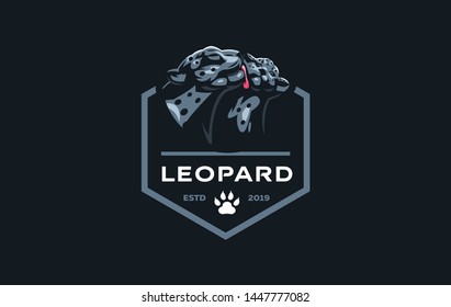 Wild cat. A puma or leopard licks its cub. Vector illustration.