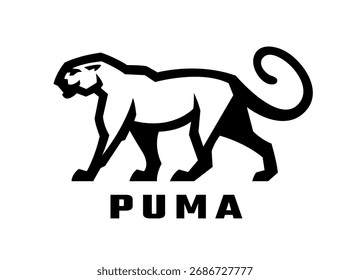 Gato selvagem. Logotipo Puma. Ilustração vetorial.