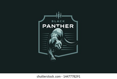 Wild cat. Puma or panther in a minimalist style. Vector illustration.