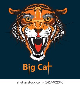 Wild cat, roaring predator, company  logo sticker