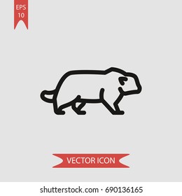 Wild cat vector icon, illustration symbol
