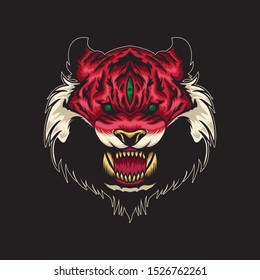 wild cat vector illustration for tshirt and mascot logo design