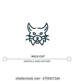 wild cat vector line icon. Simple element illustration. wild cat outline icon from forest animals concept. Can be used for web and mobile
