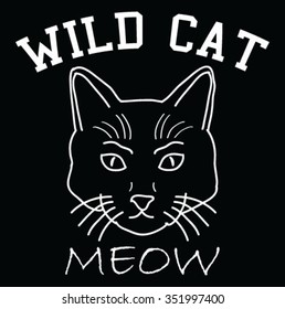 Wild Cat vector -  slogan graphic for t-shirt