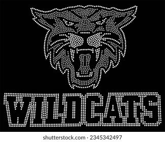 Wild cats best Rhinestone t-shirt design 