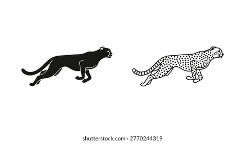 Wild Cats Comparison: Leopard vs Jaguar Vector
