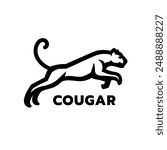 Wild cats. Cougar, panther. Vector illustration.