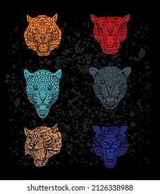 Wild Cats graphic design vector art