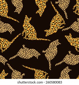 Wild cats seamless pattern.