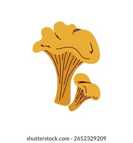 Wild Chanterelle Cogumelo par em design plano em um fundo branco