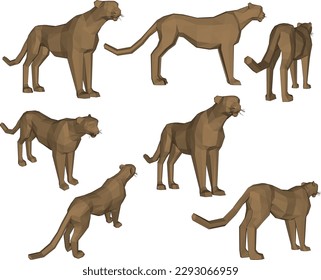 Wild cheetah illustration vector sketch