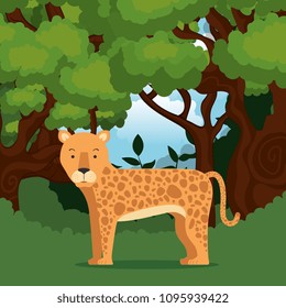 wild cheetah in the jungle scene