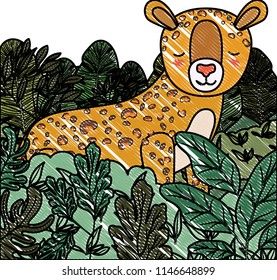 wild cheetah in the jungle scene