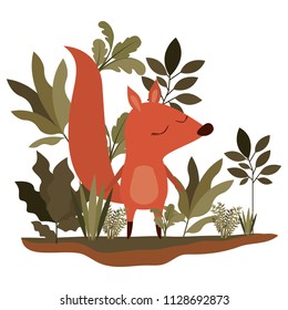 wild chipmunk in the jungle scene