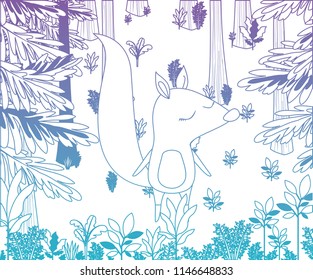 wild chipmunk in the jungle scene