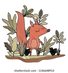 wild chipmunk in the jungle scene