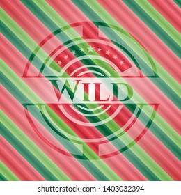 Wild christmas badge background. Vector Illustration. Detailed.
