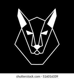 wild cougar in a linear style for use on logos, badges and can be use for greeting cards, covers, stamps, web design and other purposes