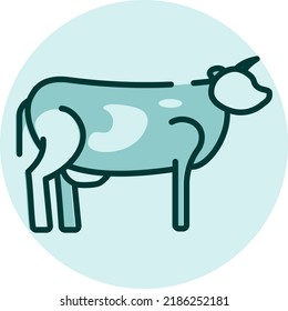 Wild cow, illustration, vector on a white background.