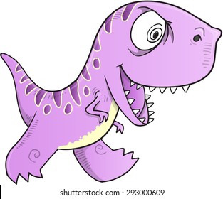Wild Crazy Dinosaur Vector Ilustración Arte 