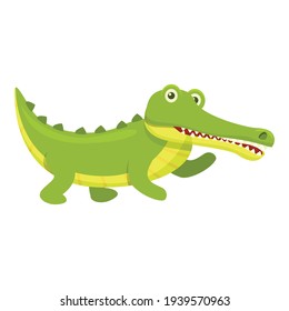 Icono de cocodrilo salvaje. Caricatura del icono del vector del cocodrilo salvaje para diseño web aislado en fondo blanco