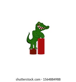 
wild crocodile mascot cartoon logo