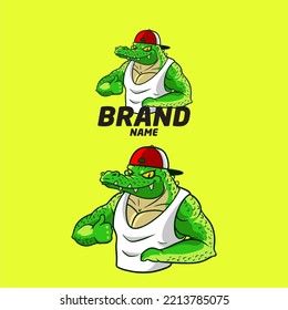 Wild Crocodile Mascot Illustration Vector