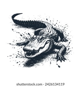 The wild crocodile vector illustration.