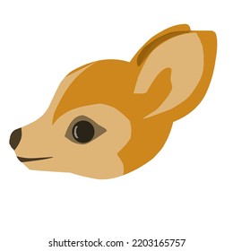 Wild cute baby animal deer with deep dark eyes
