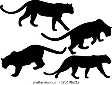 Wild and dangerous panthers in the set.