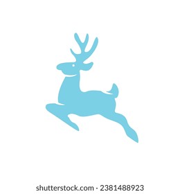 wild deer animal vector silhouette blue. deer jump vector illustrations