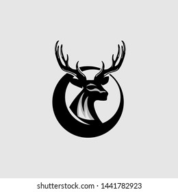 Wild Deer Antler Whitetail Vintage Logo Template