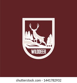 Wild Deer Antler Whitetail Vintage Logo Template