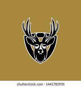Wild Deer Antler Whitetail Vintage Logo Template